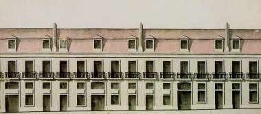 Pormenor de desenho de edifício pombalino