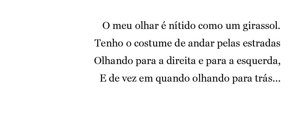 Fotografia de excerto de poema de Fernando Pessoa