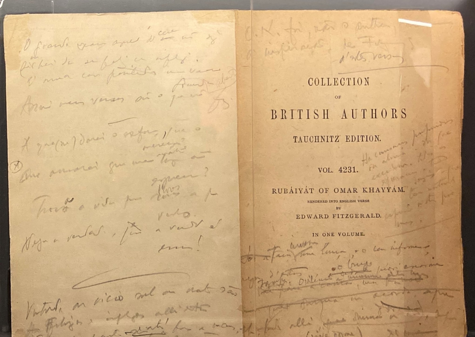Livro de Fernando Pessoa sublinhado pelo próprio